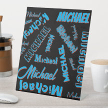 あなたの名柄モノグラム青赤ブラック色