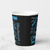 あなたの名柄モノグラム青赤ブラック色 紙コップ (右)