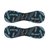 あなたの名柄モノグラム青赤ブラック色 野球ボール (パネル)