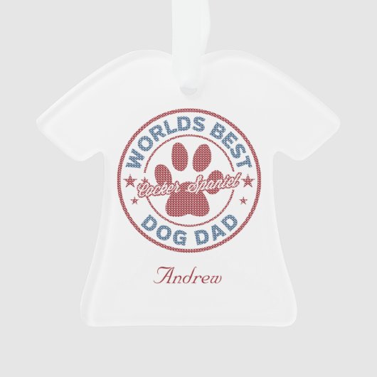 あなたの名犬パパコッカースパニエル犬醜いセーター オーナメント (正面)