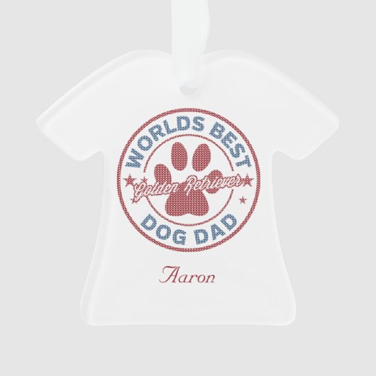 あなたの名犬パパゴールデンレトリバー醜いセーター オーナメント (正面)