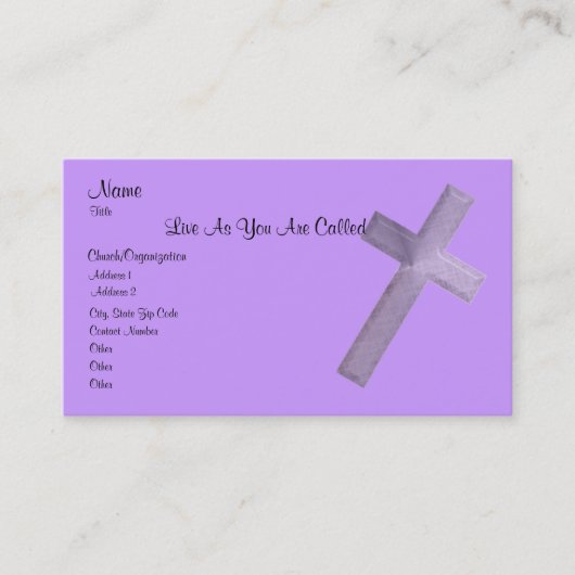 あなたの呼ばれるまま生きる 名刺 (正面)