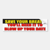 あなたの呼吸バンパーステッカーを救って下さい バンパーステッカー (正面)