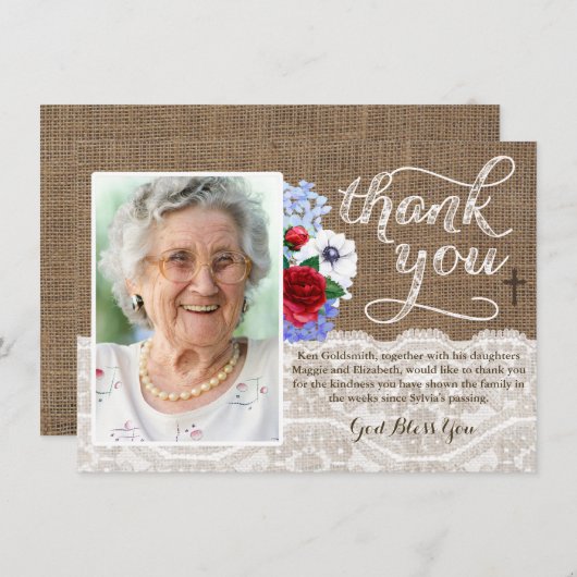 あなたの哀悼の言葉カードをありがとう サンキューカード (正面/裏面)