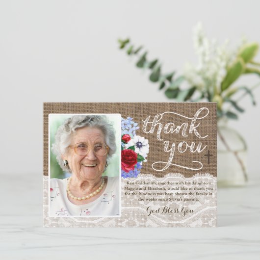 あなたの哀悼の言葉カードをありがとう サンキューカード (スタンド正面)