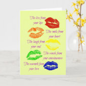 あなたの唇からのキス カード (黄色い花)