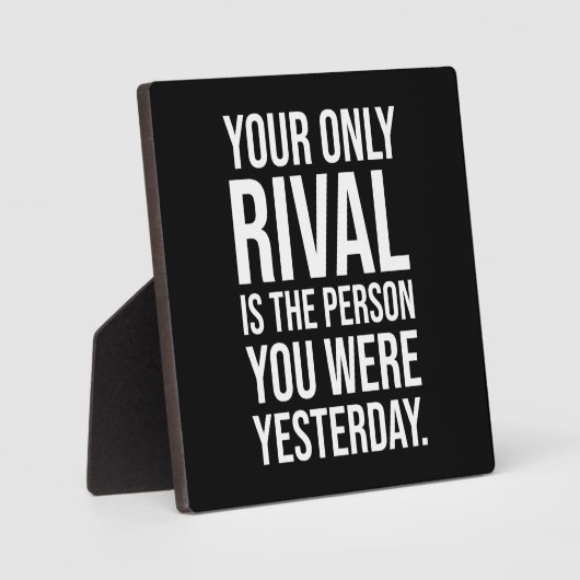 あなたの唯一のライバルはあなたである – 成功やる気を起こさせる フォトプラーク (正面)