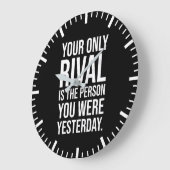 あなたの唯一のライバルはあなたである – 成功やる気を起こさせる ラージ壁時計 (傾斜)