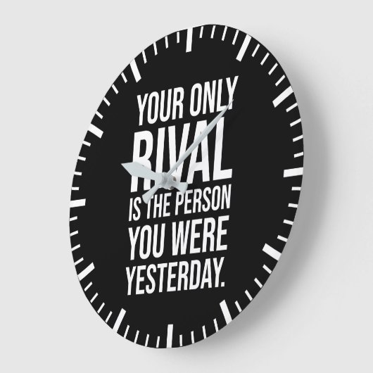 あなたの唯一のライバルはあなたである – 成功やる気を起こさせる ラージ壁時計 (傾斜)