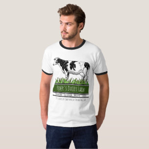 あなたの商号のローカル酪農場牛グラフィック Tシャツ