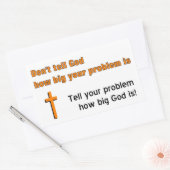 あなたの問題がどれほど大きいかを神に告げるな 長方形シール (封筒)