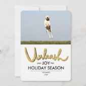 あなたの喜び|のおもしろい犬の写真のクリスマスカードを自由にして下さい シーズンカード (正面)