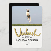 あなたの喜び|のおもしろい犬の写真のクリスマスカードを自由にして下さい シーズンカード (正面/裏面)