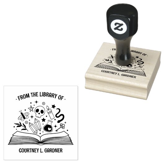 あなたの図書館からの魔法の本 ラバースタンプ (押印)