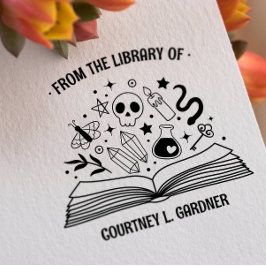 あなたの図書館の魔法の本 ラバースタンプ