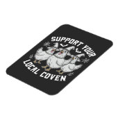 あなたの地元のコーヴェンの鶏のハロウィーンをサポート不気味 マグネット (左側)