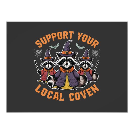 あなたの地元のコーヴェン不気味ラクーンのハロウィーンをサポート フォトプリント            (正面)