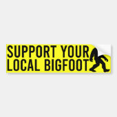 あなたの地元のビッグフットおもしろい恋人をサポート バンパーステッカー (正面)