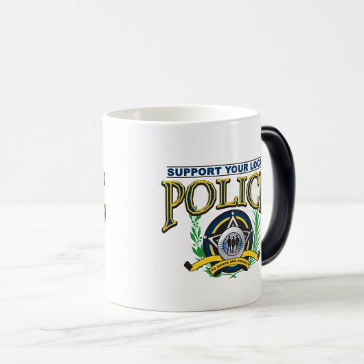 あなたの地元警察を支えて下さい モーフィングマグカップ (正面右)