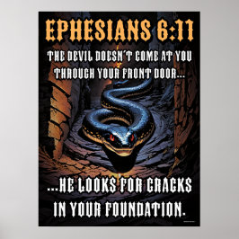 あなたの基礎の亀裂エペソ6:11 ポスター