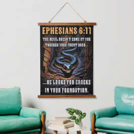 あなたの基礎の亀裂エペソ6:11 吊り下げ型タペストリー