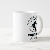 "あなたの境界を押し、山を征服" ジャンボコーヒーマグカップ (正面右)