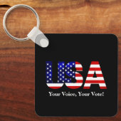 あなたの声あなたの投票選挙政治州USA キーホルダー (正面)