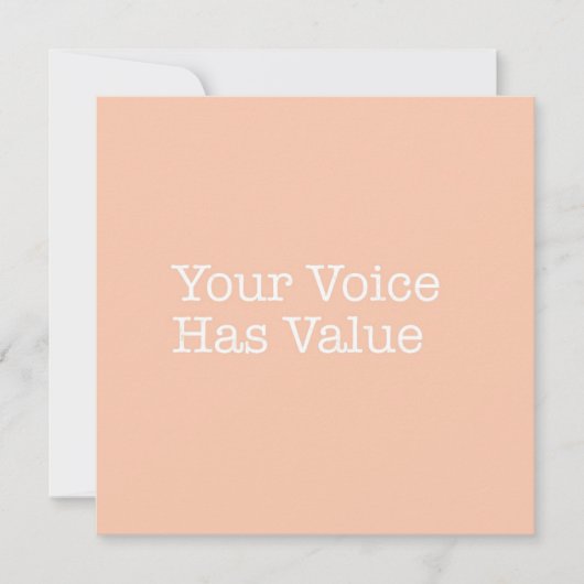 あなたの声に価値メッセージカードがあります ノートカード (正面)