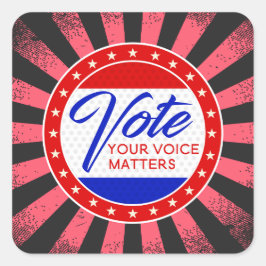 あなたの声の問題を投票する星光の赤と青 スクエアシール