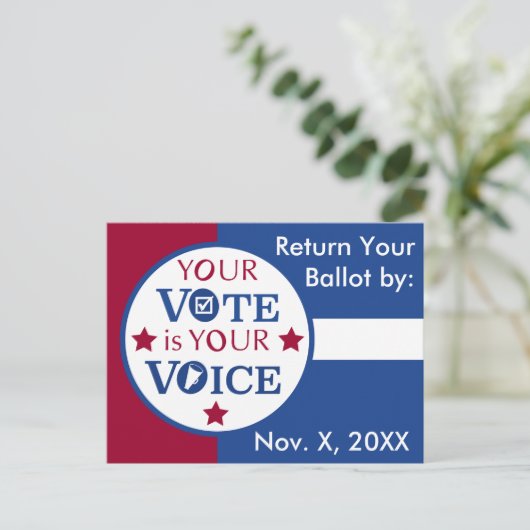 あなたの声は投票メールの投票リマインダー ポストカード (スタンド正面)