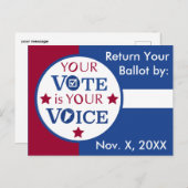 あなたの声は投票メールの投票リマインダー ポストカード (正面/裏面)