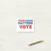 あなたの声は民主主義を投票で決める ポストイット (デスク上)