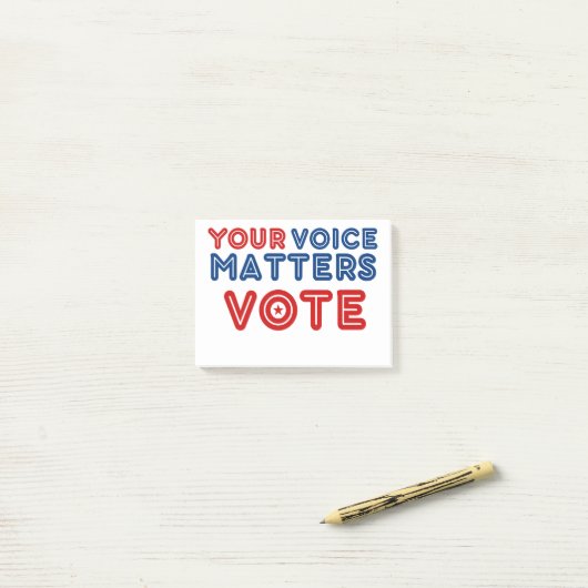 あなたの声は民主主義を投票で決める ポストイット (デスク上)