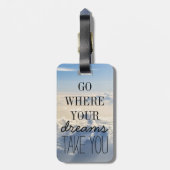 あなたの夢が引用文のタイポグラフィをどこに取るか行って下さい ラゲッジタグ (裏面縦)