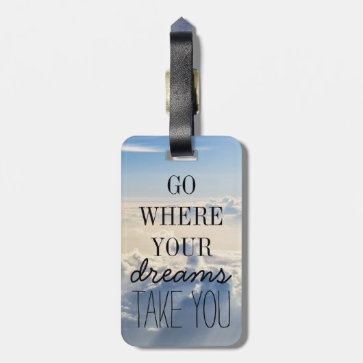 あなたの夢が引用文のタイポグラフィをどこに取るか行って下さい ラゲッジタグ (裏面縦)