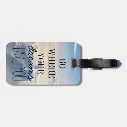 あなたの夢が引用文のタイポグラフィをどこに取るか行って下さい ラゲッジタグ (裏面横)