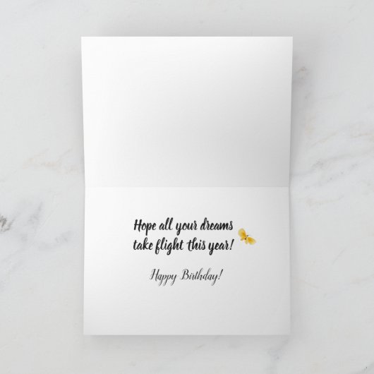 あなたの夢が飛行バースデー・カードを取ることを望んで下さい カード (内部)