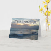 「あなたの夢によって置かれる帆」海の日没許可して下さい カード (黄色い花)