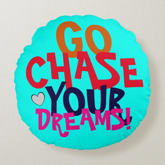 あなたの夢のおもしろいのリバーシブル色追跡は行きます ラウンドクッション (正面)