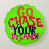 あなたの夢のおもしろいのリバーシブル色追跡は行きます ラウンドクッション (裏面)