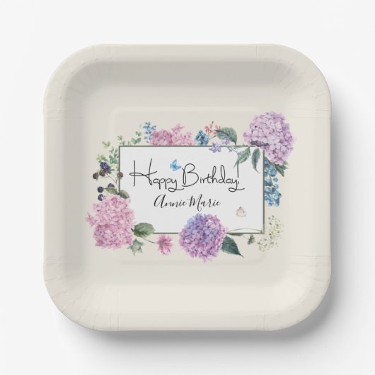 あなたの夢のパーティー、メイド簡単:アジサイ ペーパープレート (正面)