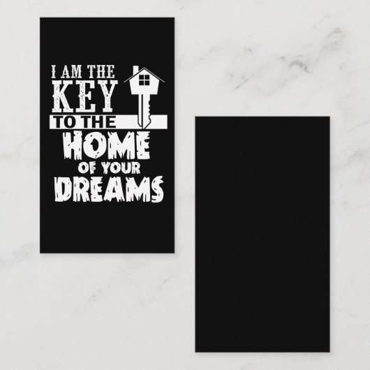 あなたの夢の家への不動産仲介業者のデザインの鍵 名刺 (正面/裏面)