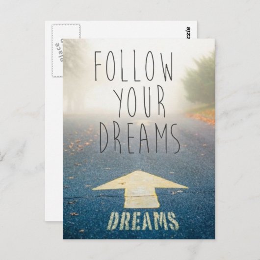 あなたの夢の感動的な郵便はがきを後を追って下さい ポストカード (正面/裏面)