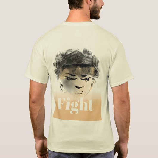 あなたの夢の戦士イラストレーションのために戦う Tシャツ (裏面)