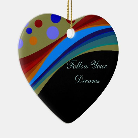 あなたの夢の虹および円のオーナメントを後を追って下さい セラミックオーナメント (右)