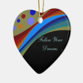 あなたの夢の虹および円のオーナメントを後を追って下さい セラミックオーナメント (左)