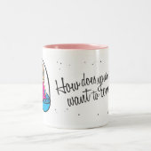 あなたの夢はいかに入りたいと思いますか。 ツートーンマグカップ (中央)