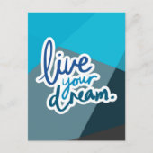 あなたの夢を生きる |やる気を起こさせるタイポグラフィ ポストカード (正面)