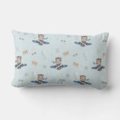 あなたの夢を飛ばすかわいいベアブルー飛行機 ランバークッション (裏面)