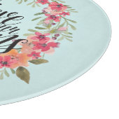 あなたの夢信じの中でシックなミントバードピンクのフローラ カッティングボード (角)